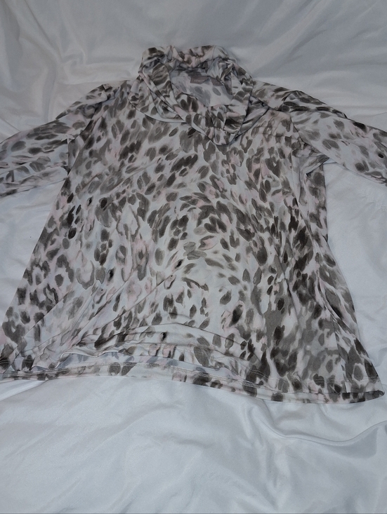 Chico's Tops - Chico's Animal Print Cowl Neck Long Sleeve Shirt